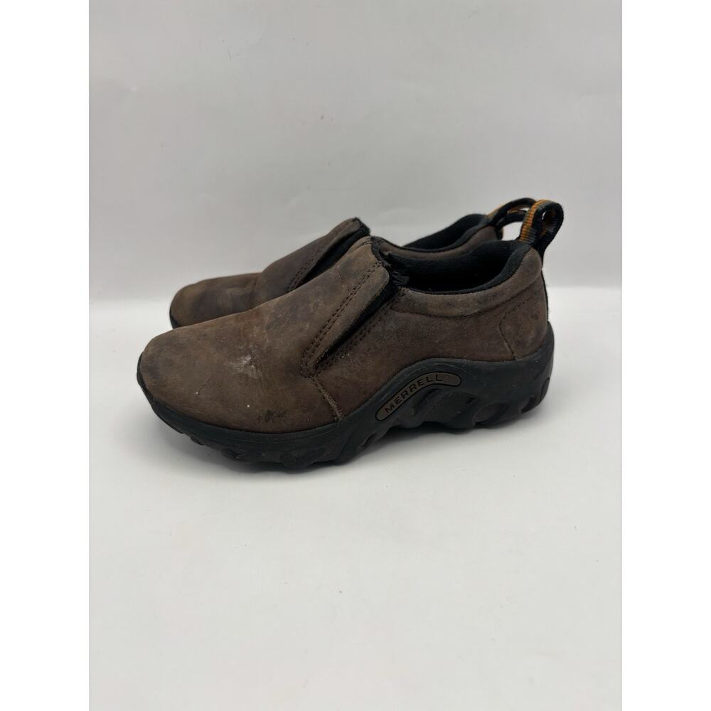 Merrell Jungle Moc Kids Slip On Brown Leather Shoes Size 11.5 Juniors - Picture 4 of 9